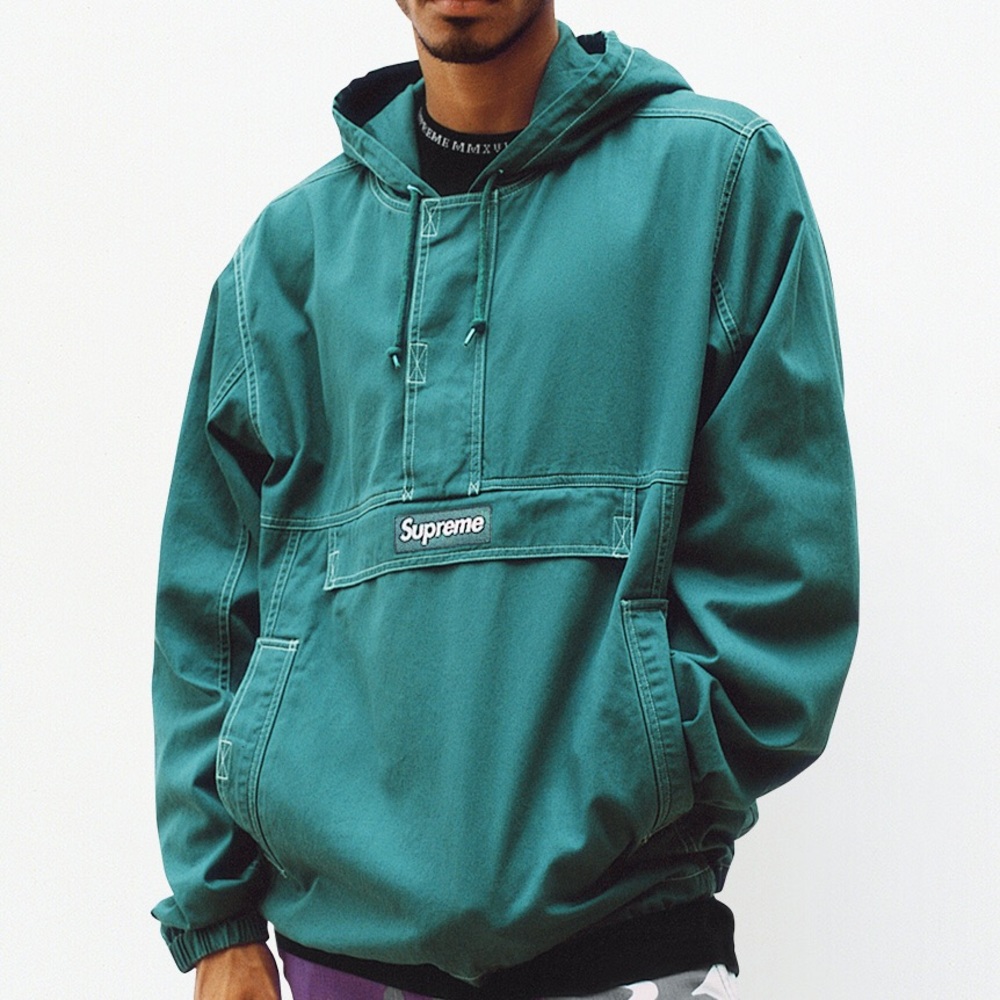 Fw16 Supreme Contrast Stitch Twill Anorak Size XL - Picture 1 of 8